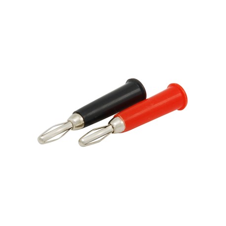 CONECTOR TIPO BANANA EN ROJO Y NEGRO