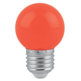 Foco Lámpara LED tipo bulbo G45 1 W color rojo, Volteck